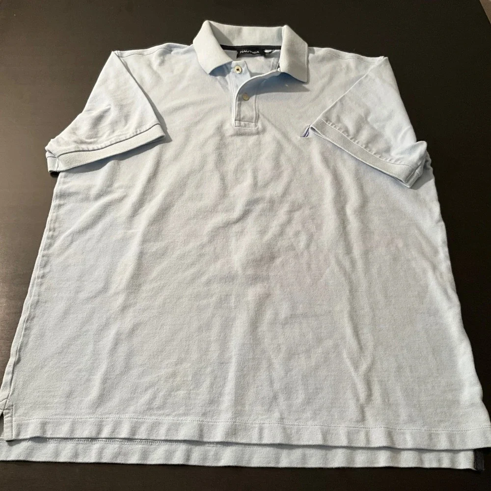 Nautica Men's Polo Shirt Medium Blue‎ Short Sleeve Casual Classic Fit